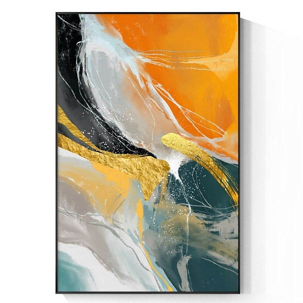 Abstract Gold Foil Canvas Art