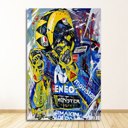 Motorcycle Race Canvas Painting Art