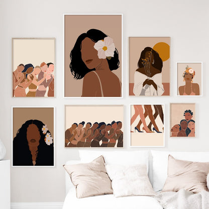 Woman Illustration Diversity Canvas Art