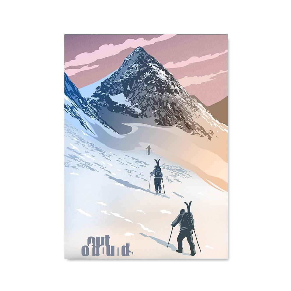 Ski Badge Snow Canvas Art