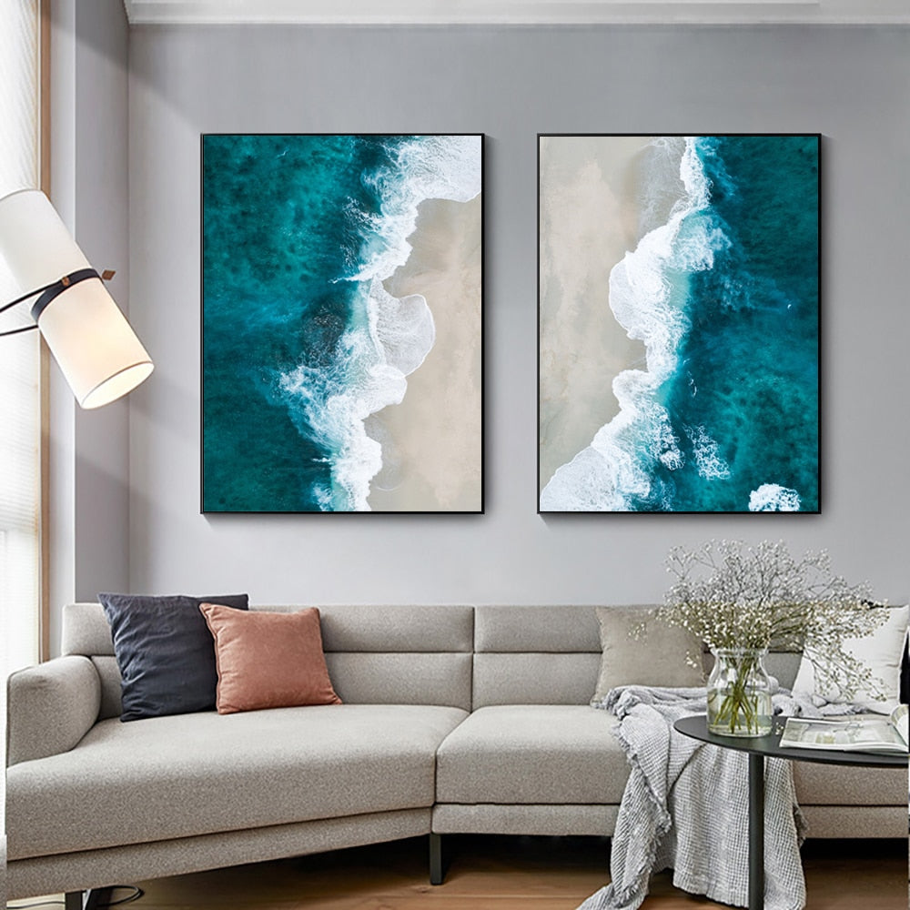 Blue Waves Canvas Art