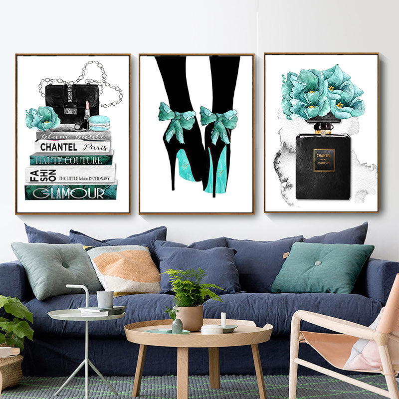 Black & Blue Women Stuff Canvas Art