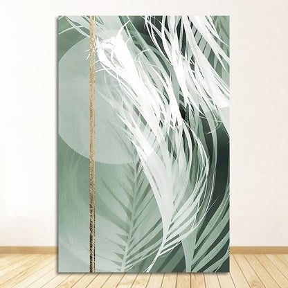 Green Gold Leaf Canvas Art