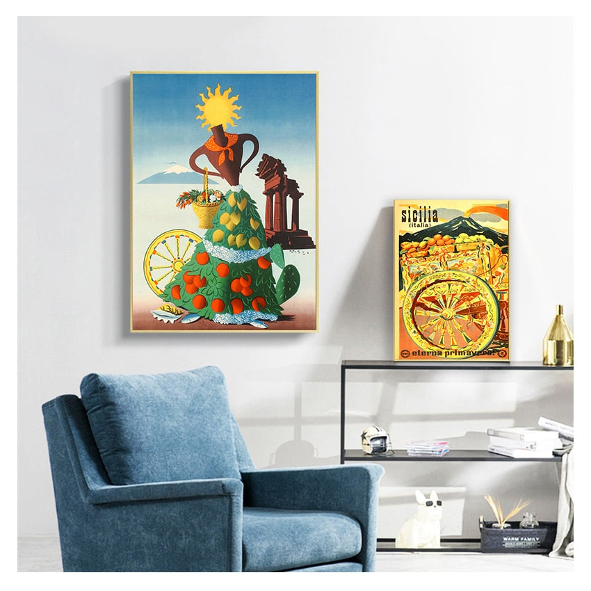 Sicily Island Italy Art Canvas