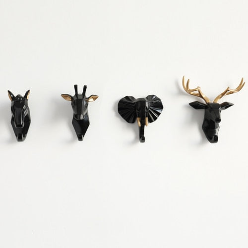 Animal Head Sticker Hook Statue