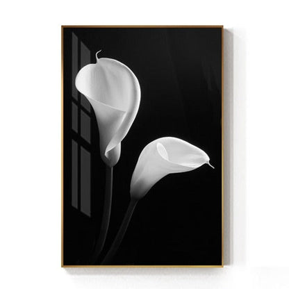 Black And White Tulip Flower Canvas Art