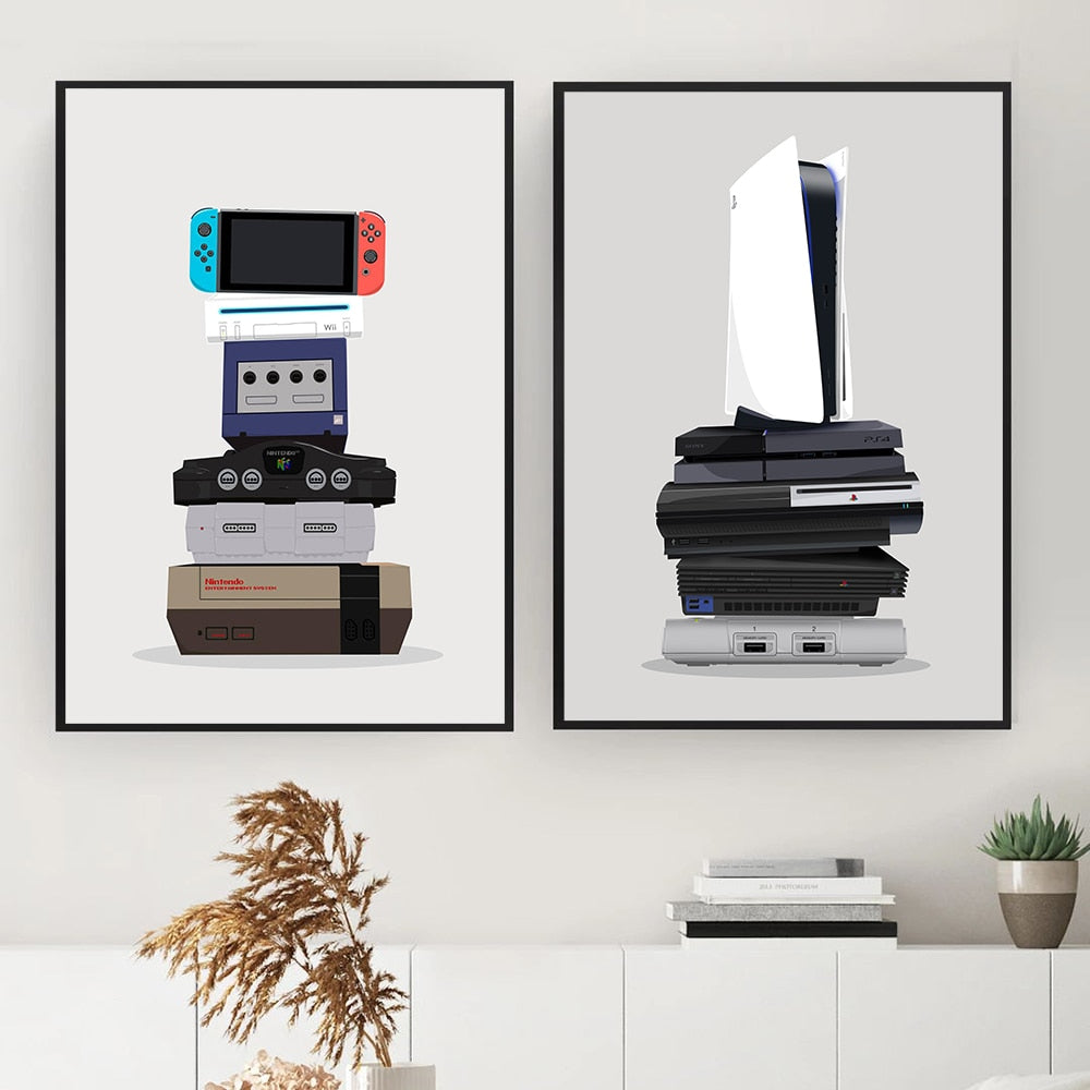 Gaming Retro Wall Art Canvas