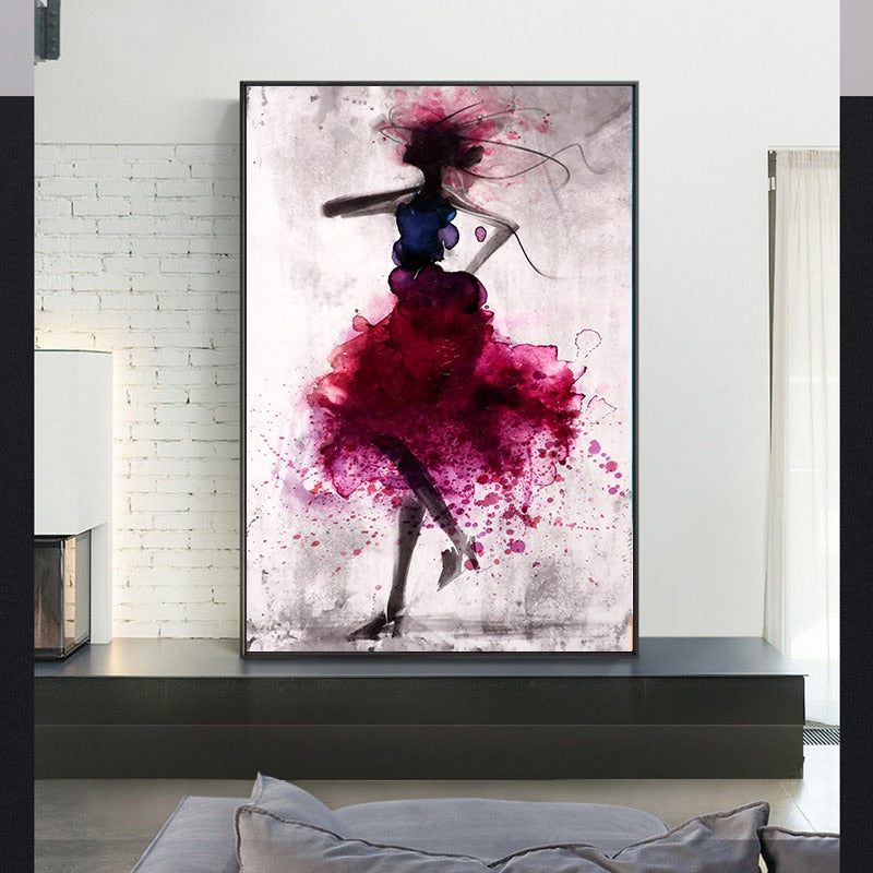 Dancing Girl Skirt Canvas Art