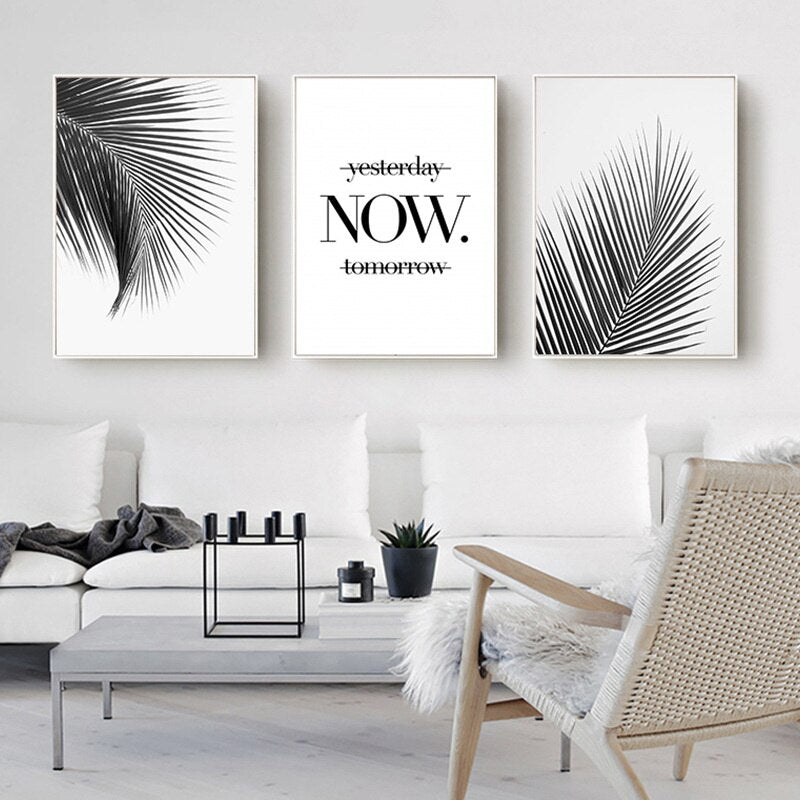 Black And White Palm Tree Canvas