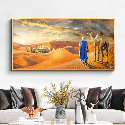 Oriental Tuareg Painting in the Desert Canvas Art