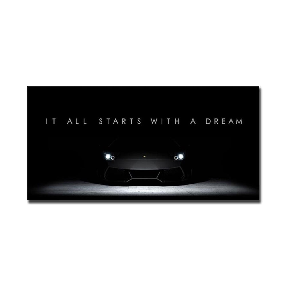 Dream Car Motivational Canvas Art