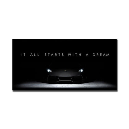 Dream Car Motivational Canvas Art