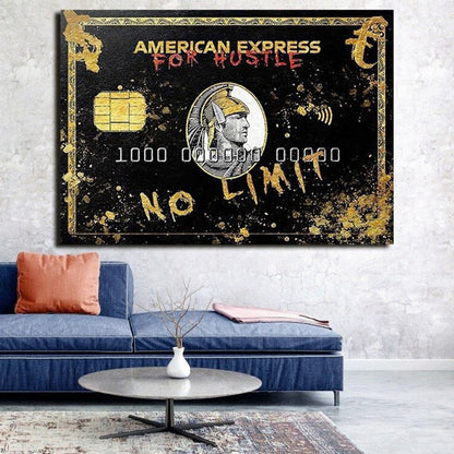 American Express For Hustle No Limit Bank Card Canvas Art