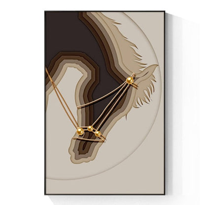 Brown and Gold Luxurious Horse Canvas Art