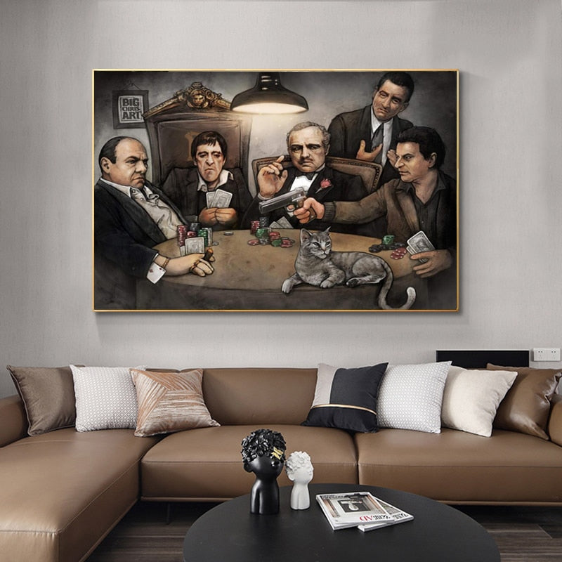 Godfather Gangsters Painting Canvas Art