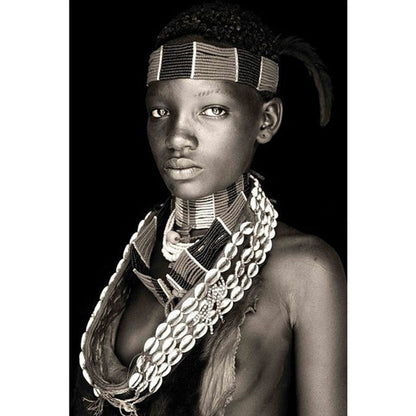 Black And White African Tribal Canvas Art