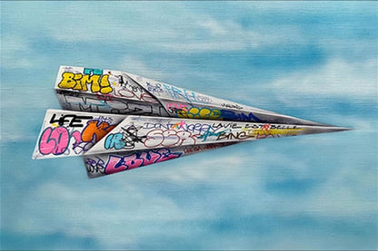 Graffiti Paper Plane Canvas Art