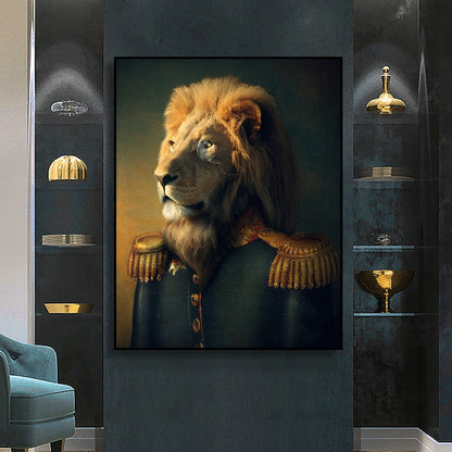 Lion in Suit Canvas Art