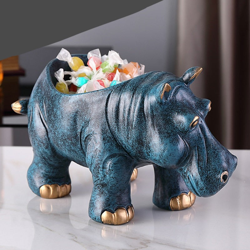 Hippo Storage Statue