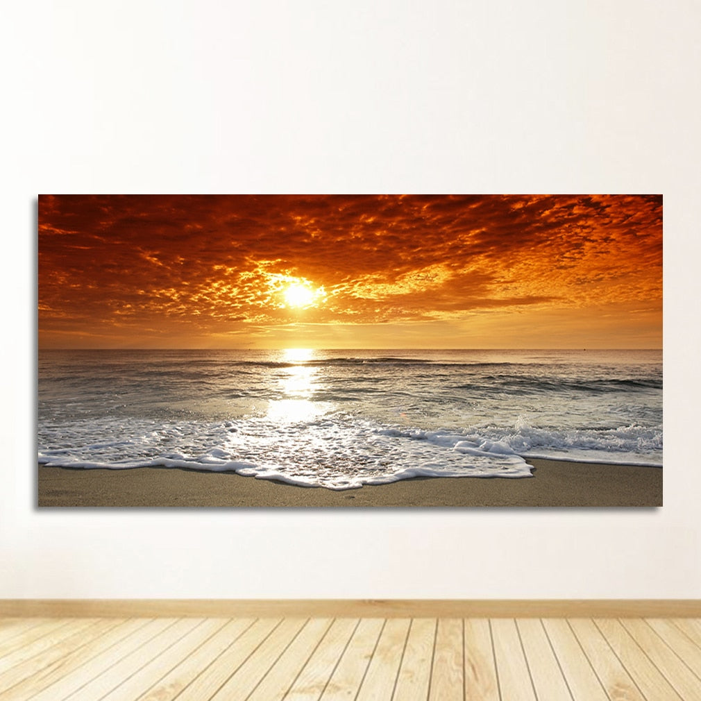 Sky Sea Sunrise Landscape Canvas Art