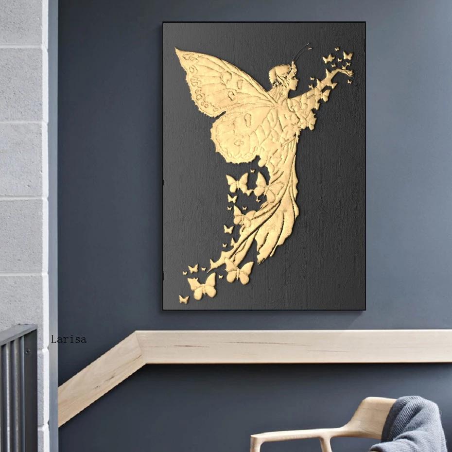 Gold Angel Canvas Art