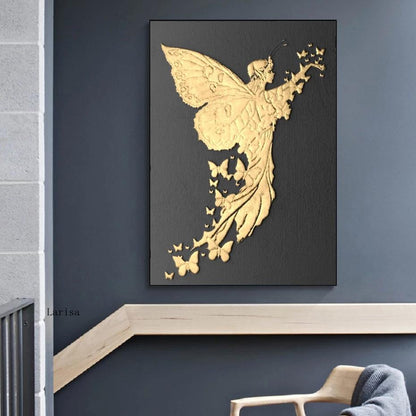 Gold Angel Canvas Art