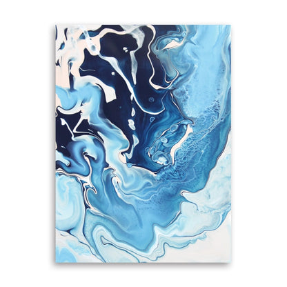 Blue River Marble Gold Foil Canvas Art