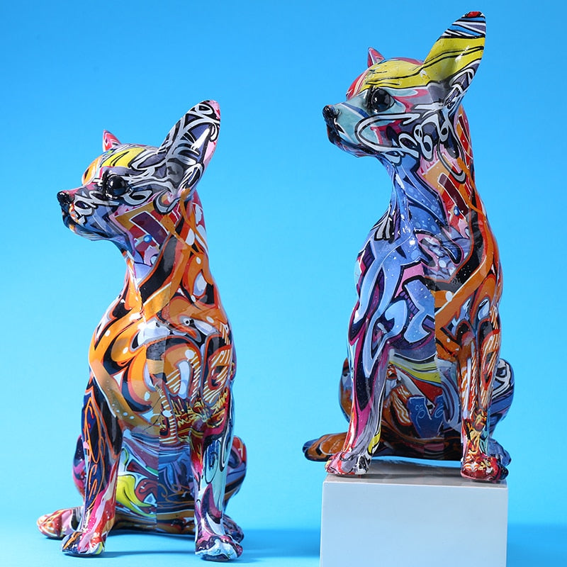 Graffiti Chihuahua Resin Statue