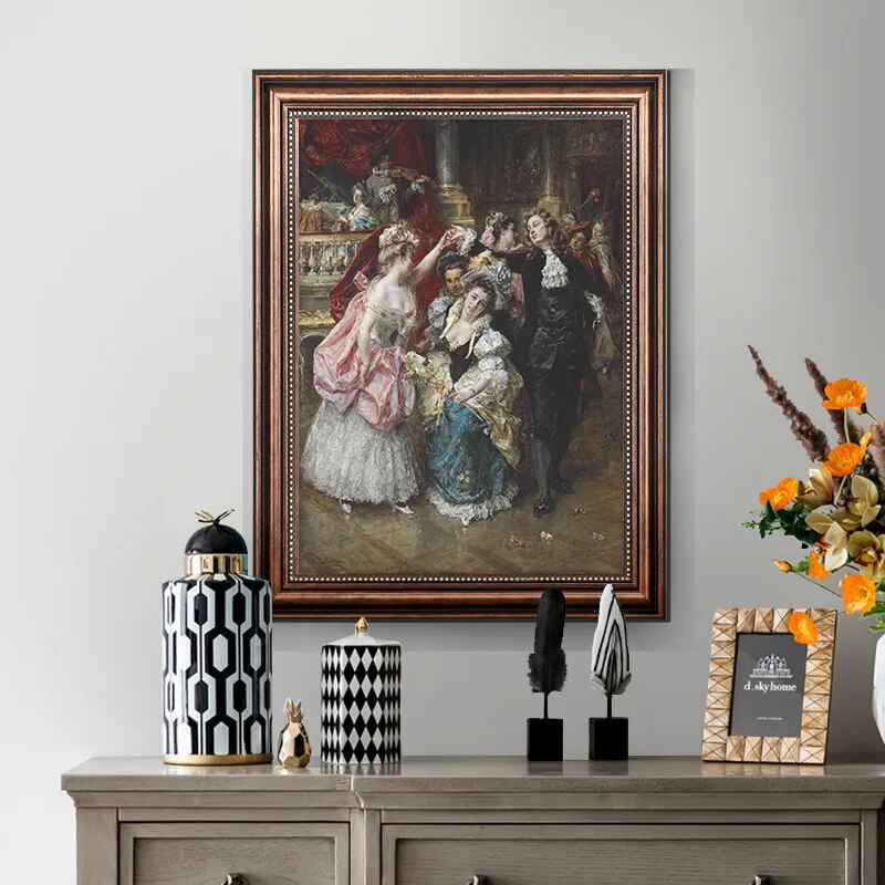 Vintage European Party Palace Canvas Art