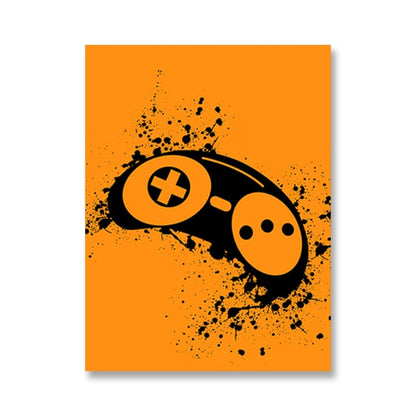 Abstract Black Gamepad Canvas Art