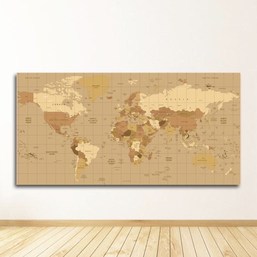 World Map Canvas Art