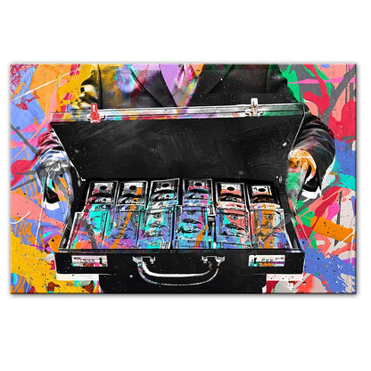 Abstract Money Graffiti Art Canvas