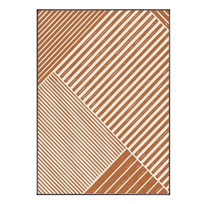 Abstract Geometric Brown Beige Black Canvas Art