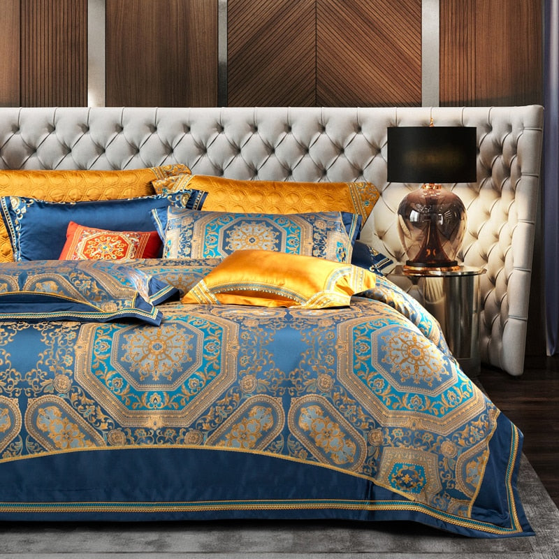 Kumari Luxurious Silk Jacquard Duvet Cover Bedding Set