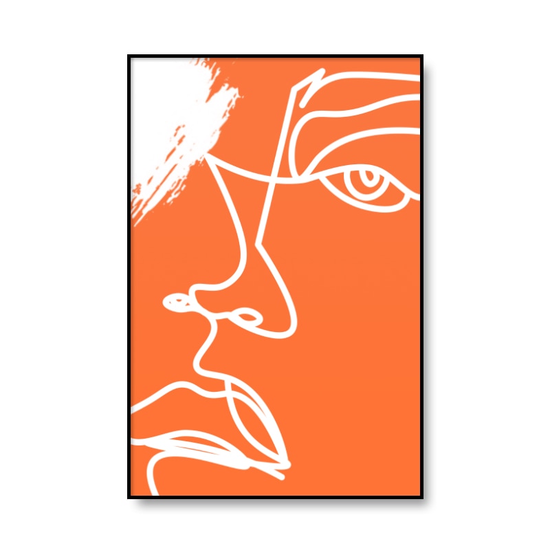 Abstract Colorful Human Face Lines Canvas Art