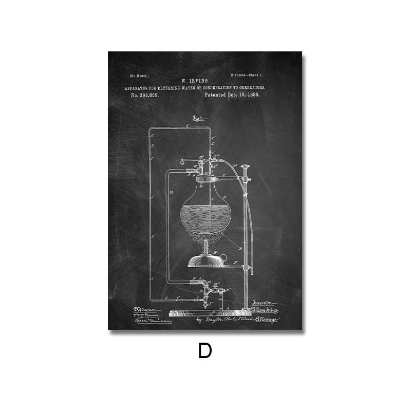 Black and White Chemistry Canvas Art