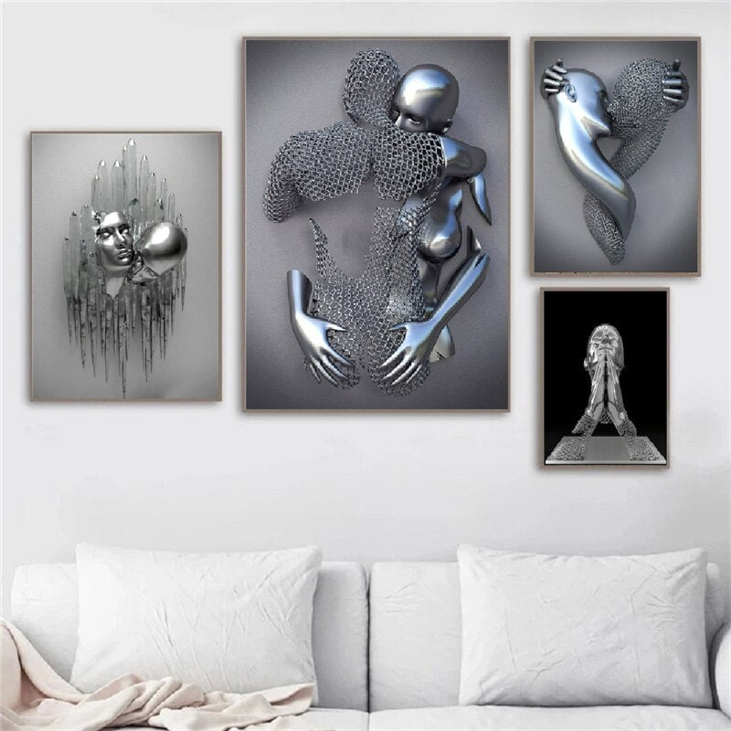 Metal Figure Canvas Art