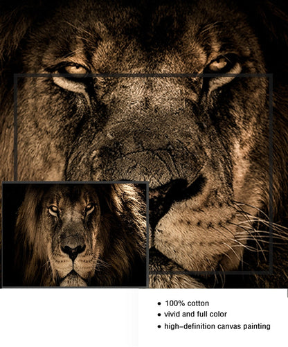 Fierce Lion 5 Panel Canvas Art