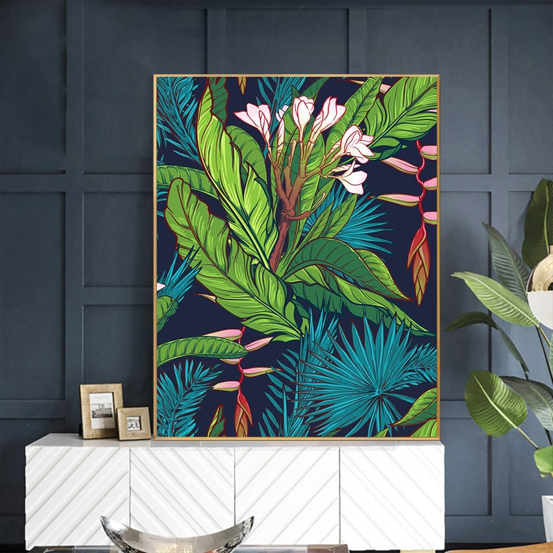 Tropical Plant Animal Canvas Art