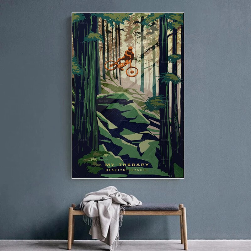 Mountain Biking Canvas Art