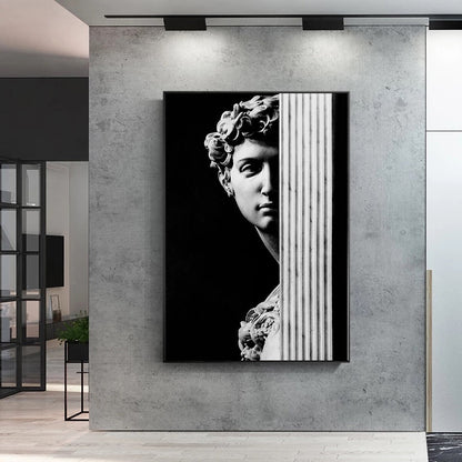 Black and White David Canvas Art