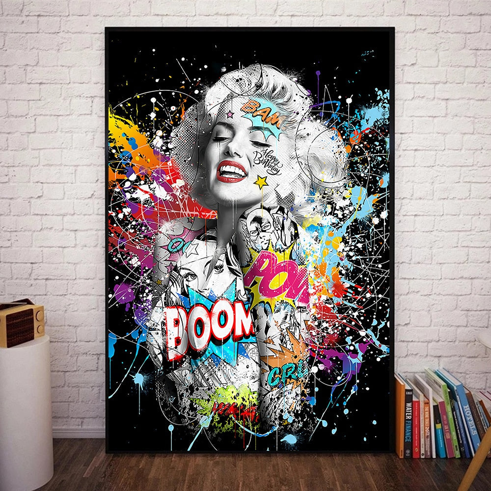 Graffiti Marilyn Monroe Canvas Art