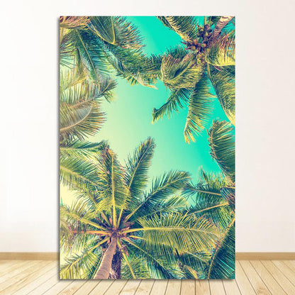 Beach Surfboard Coconut Tree Hammock Canvas Art