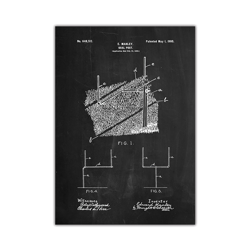 Football Shoes Blueprint Canvas Art