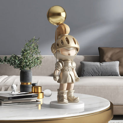 Knight Holding Balloon Statue