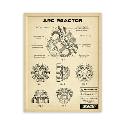 Arc Reactor Blueprint Canvas Art