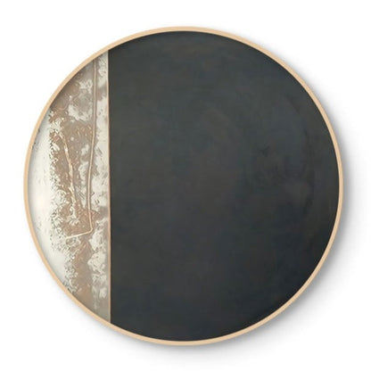 Abstract Dark Color Combination Round Canvas Art