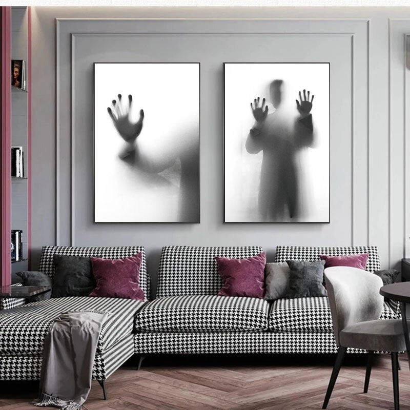 Black and White Silhouette Canvas Art