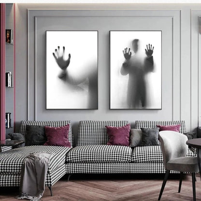 Black and White Silhouette Canvas Art