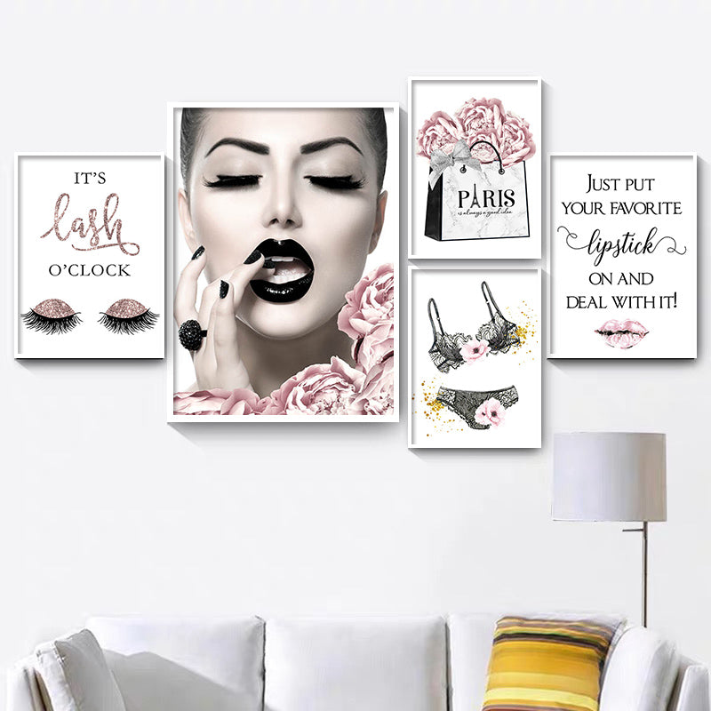 Pink Women Stuff Canvas Art